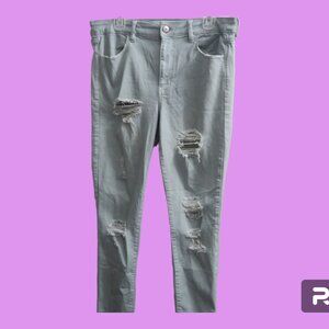 American Eagle Outfitters super stretch hi-rise jegging aeo twill in light blue